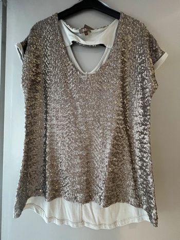 Blouse pailletée argentée neuf taille L
