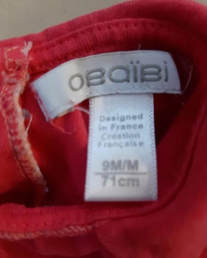 Body manches longues fuschia fille - cœur - obaïbi - 9 mois - photo numéro 4