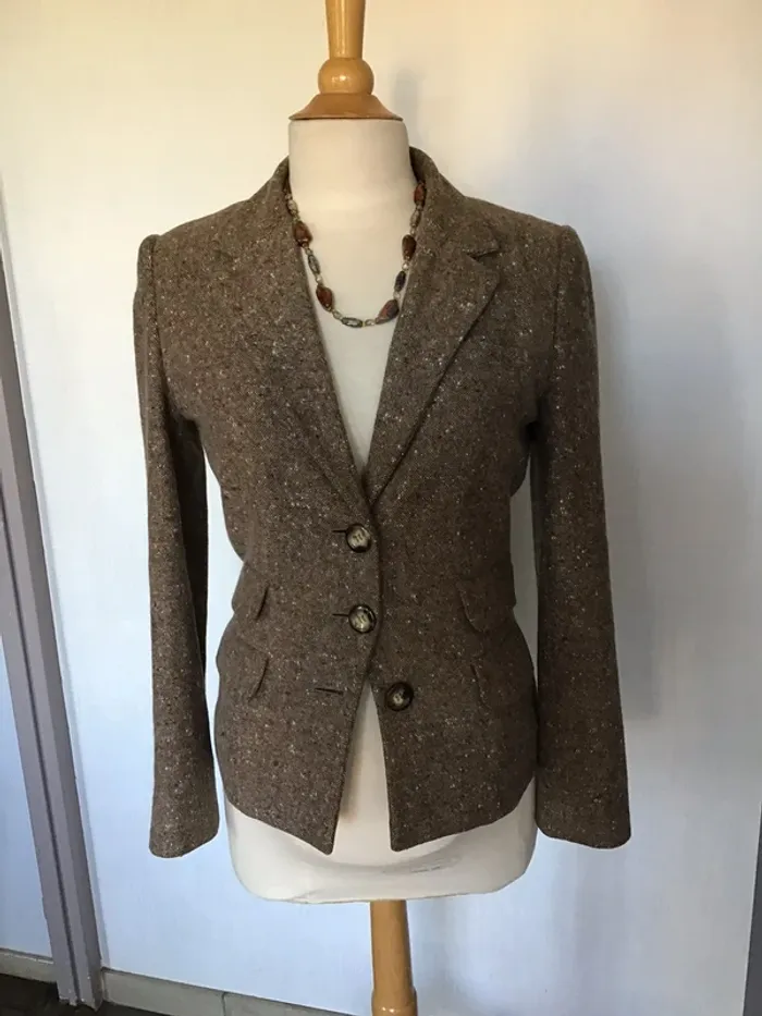 Veste marron chiné crème