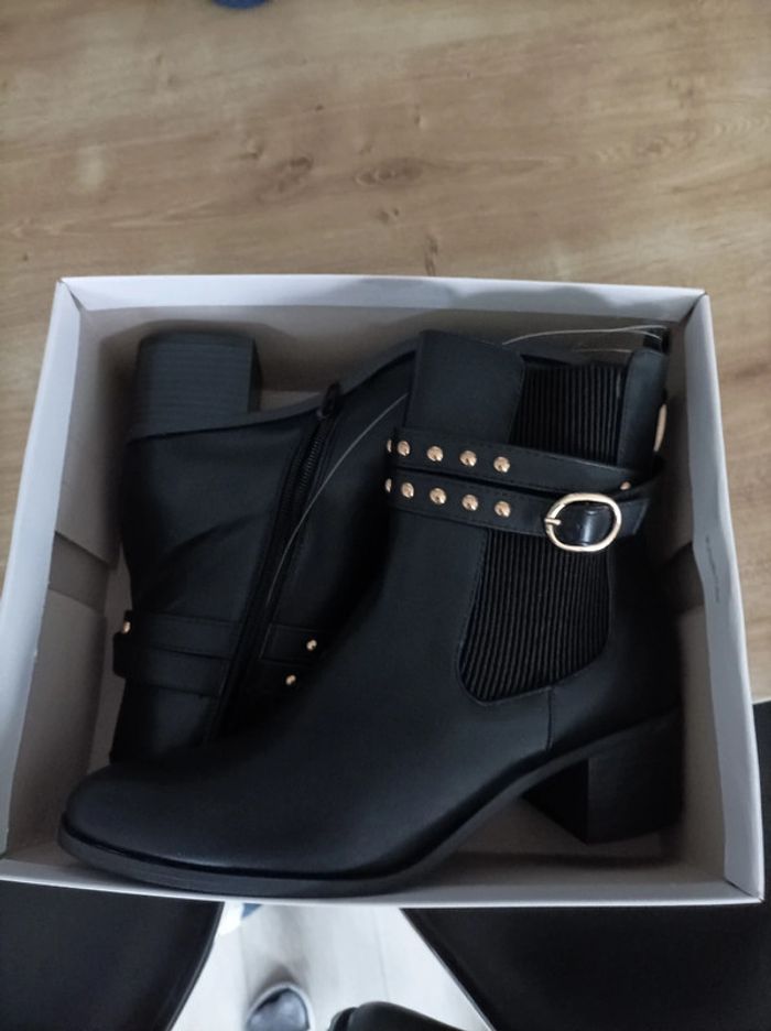 Bottines talon carré