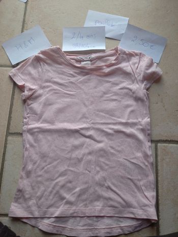 Tee shirt chemise manches courtes paillettes Fille 2/4 ans H&M
