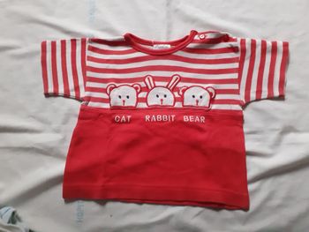 Tee shirt rouge et rayé rouge et blanc