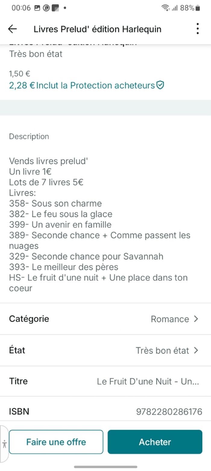 Lot de 7 romants  Prélud' Éditions Harlequin - photo numéro 4