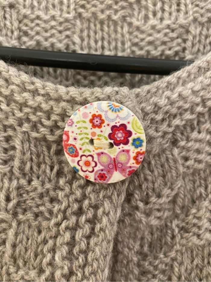 Gilet long tricoté main Taille S - photo numéro 6