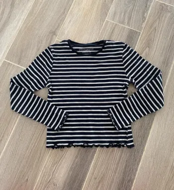 TEE shirt manche longue marinière côtelé primark 9/10 ans fille
