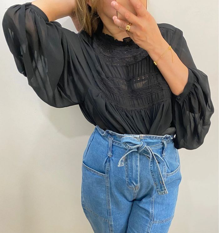 Blouse Mango manches bouffantes Taille 38 - photo numéro 3
