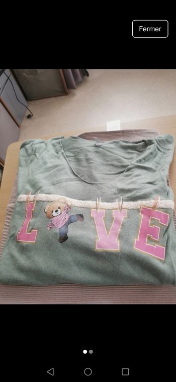 Pull kaki LOVE ourson