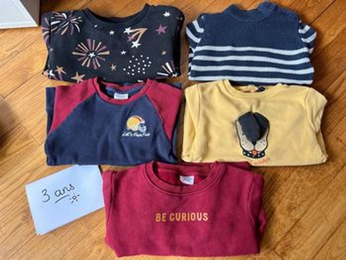 Lot de 5 pulls garçon 3 ans