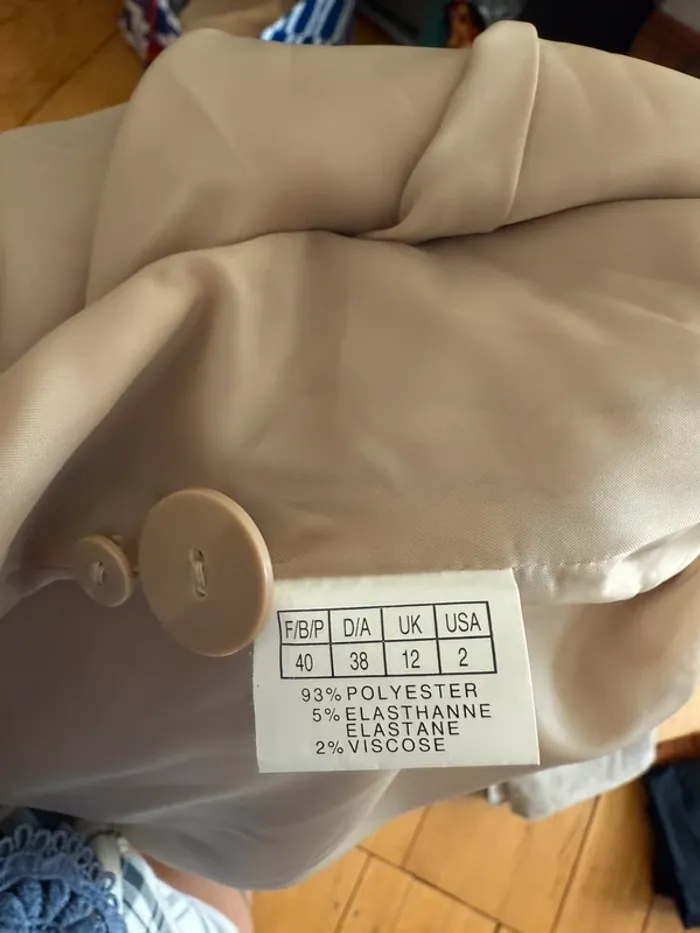 Blazer neuf avec étiquette beige à rayure taille 40 - photo numéro 6