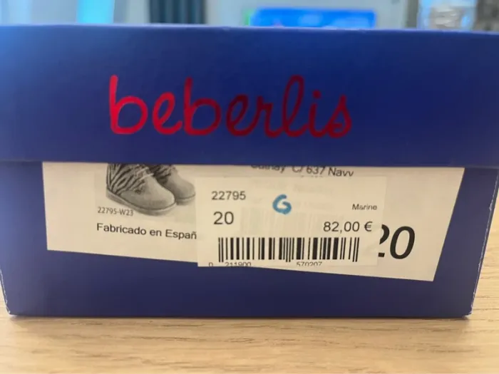 Chaussures en cuir bleues marines à lacets - Beberlis - taille 20 - photo numéro 5