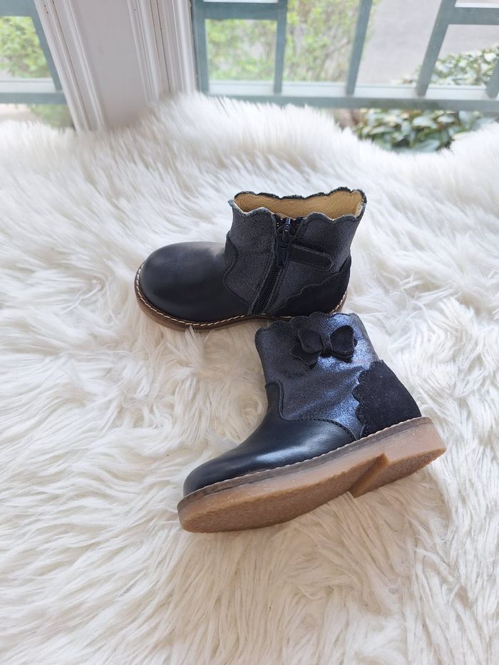 Boots - Pat & Ripaton - Cuir - Marine - Taille 20 - photo numéro 4