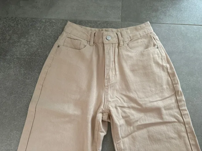 Jean mom taille haute beige - photo numéro 2