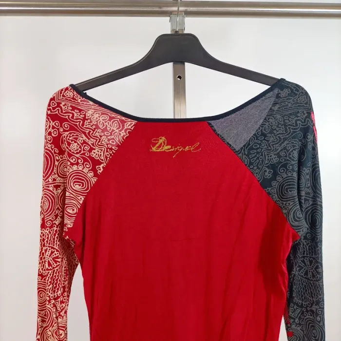 Tunique longue Desigual multicolore imprimé floral manches longues col rond T38A1305 - photo numéro 10