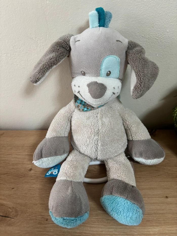 Doudou chien Gaston Cyril gris bleu musical nattou - photo numéro 2