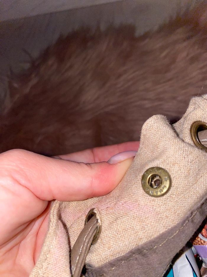 Sac sceau neuf dentelle marron beige - photo numéro 3