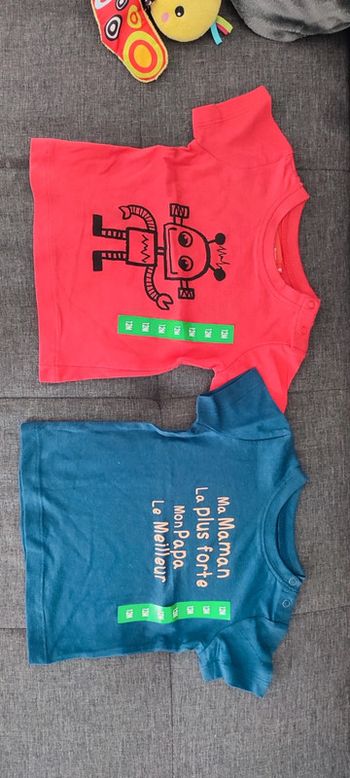 Lot T-shirt manche courte été 12 mois neuf
