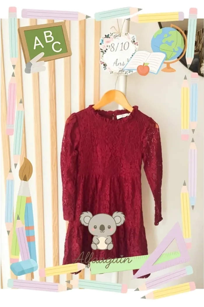 Robe dentelle bordeaux 8/10ans mini molly