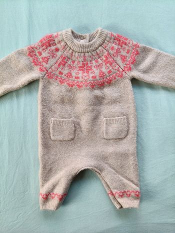 Combinaison chaude mixte Kiabi brun rouge 62 cm