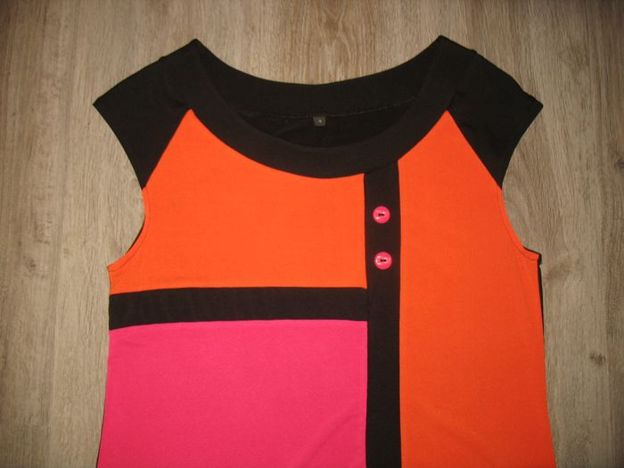 TEE SHIRT SM NOIR / ROSE ET ORANGE "TEX" - TAILLE 3 - n°10 - photo numéro 2