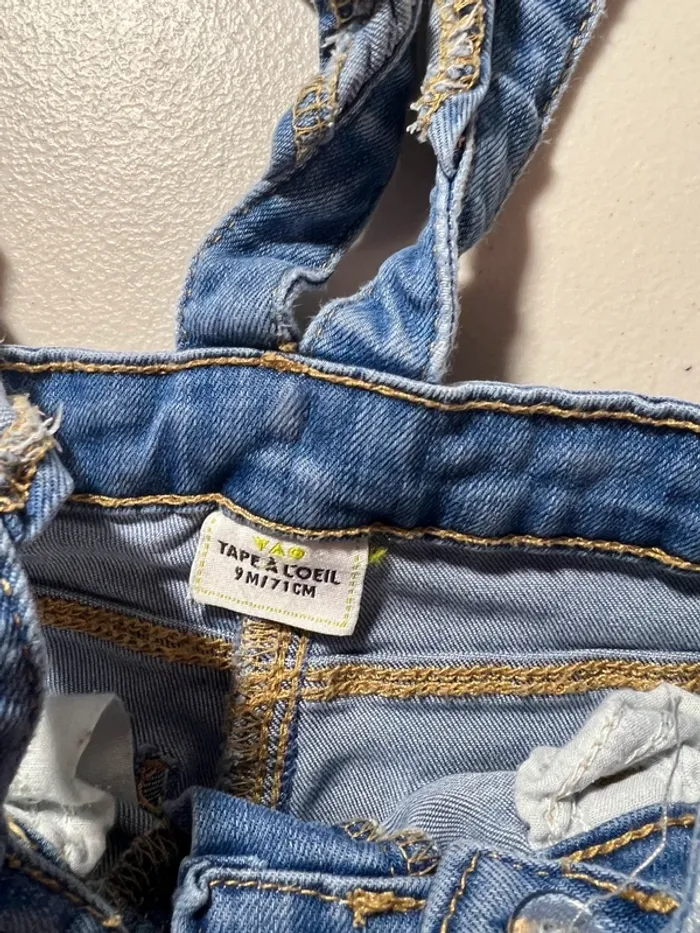 Jean a bretelle fille 9 mois - photo numéro 3