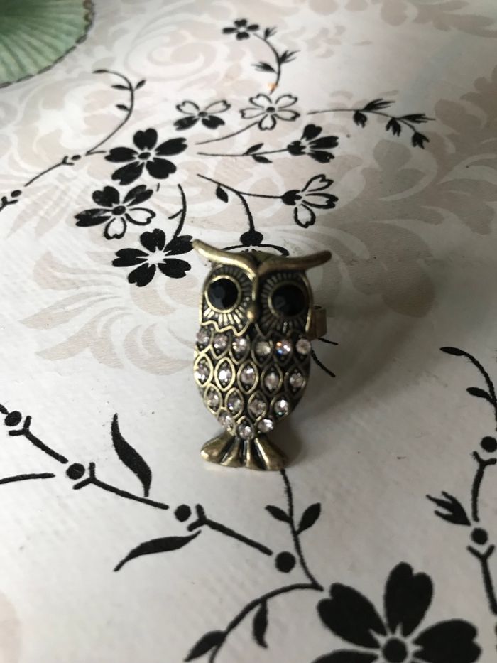 Bague chouette avec strass - photo numéro 2