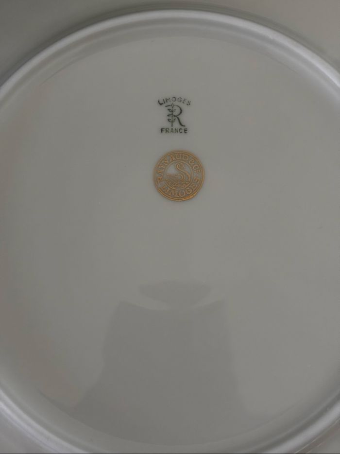 Vintage lot de 4 assiettes porcelaine Raynaud Limoges vol d’oiseaux - photo numéro 2