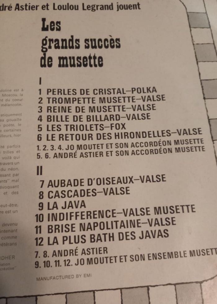 33T les plus grands succès de musette - photo numéro 4