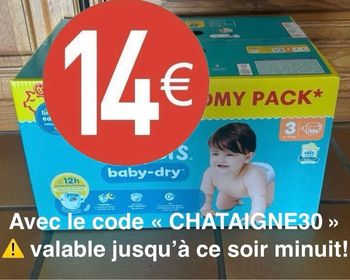 Couches Pampers baby dry taille 3