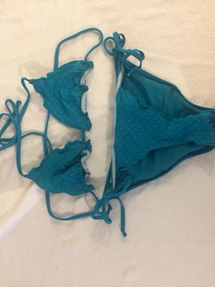 Maillot de bain bleu à pois - photo numéro 3