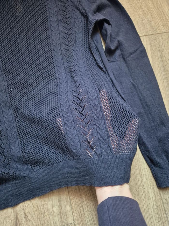 Pull crochet bleu marine mango - photo numéro 3