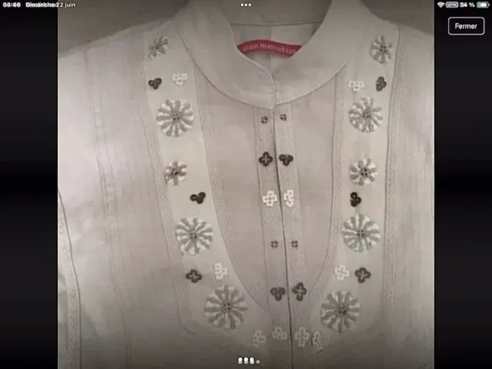 Chemise brodée lin alain manoukian - photo numéro 2