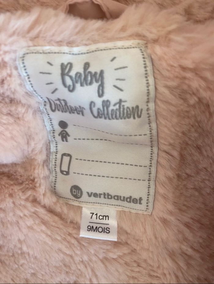 Manteau hiver fille Vertbaudet taille 6-9 mois - photo numéro 3