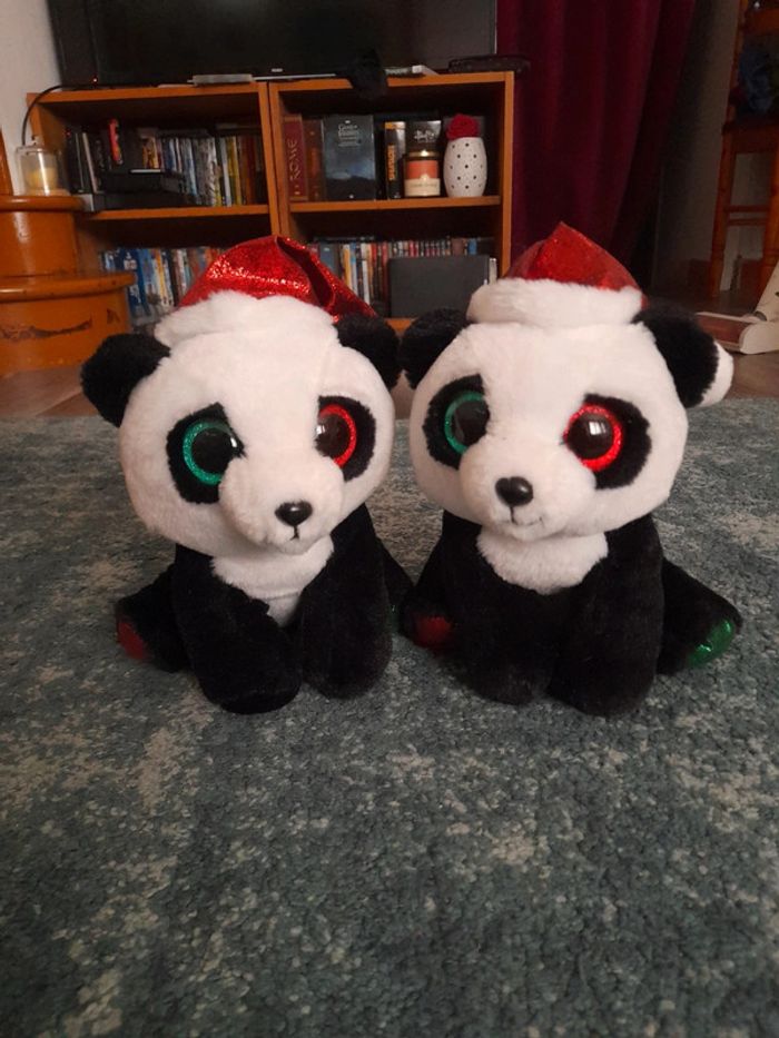 Lot peluche panda Noël TY