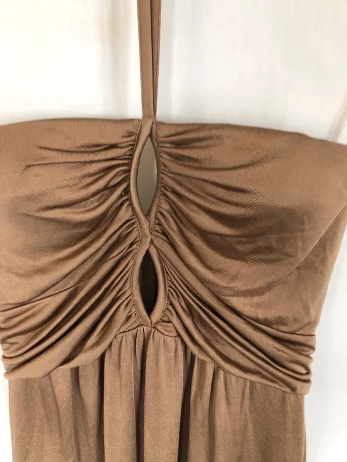 Robe bustier maxi couleur bronze taille 38 Pianoforte di Max Mara très bon état - photo numéro 11