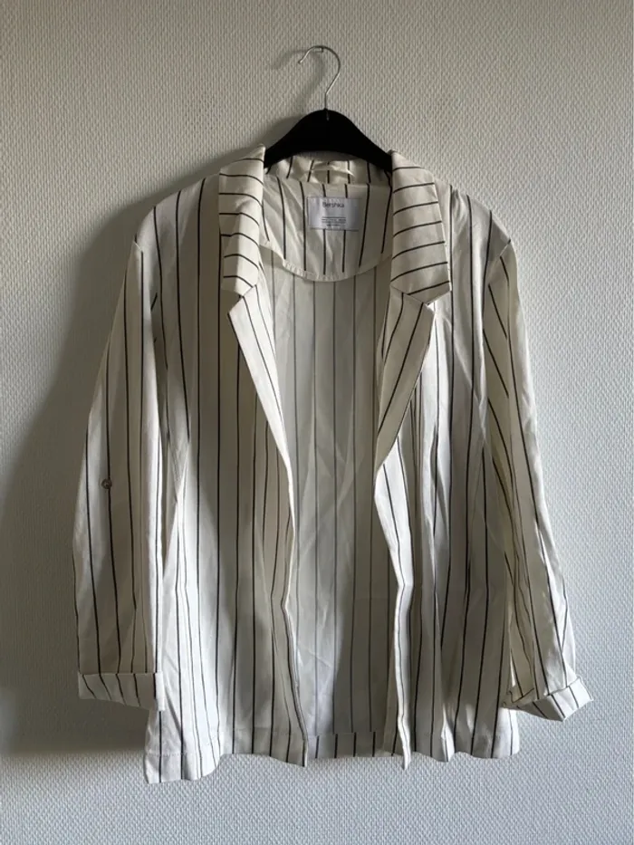 Veste blazer fluide à rayures