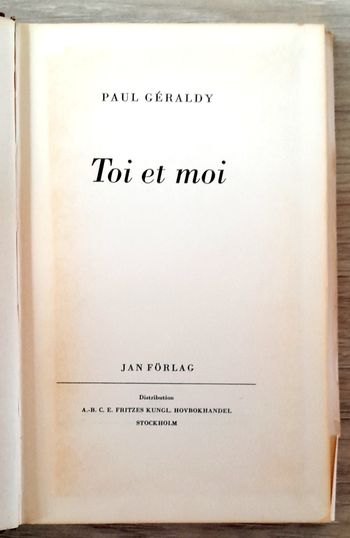 Paul Géraldy - Toi et Moi