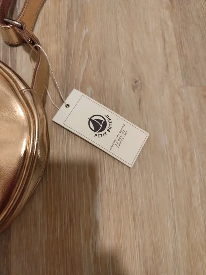 Sac a main Petit Bateau doré rosé neuf bandoulière - photo numéro 4