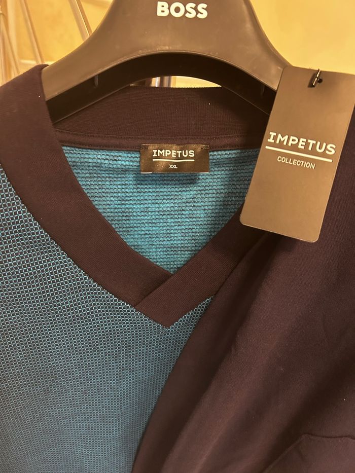 pyjama 2 pièces long homme 100% coton Impetus taille XXL bleu neuf - photo numéro 2