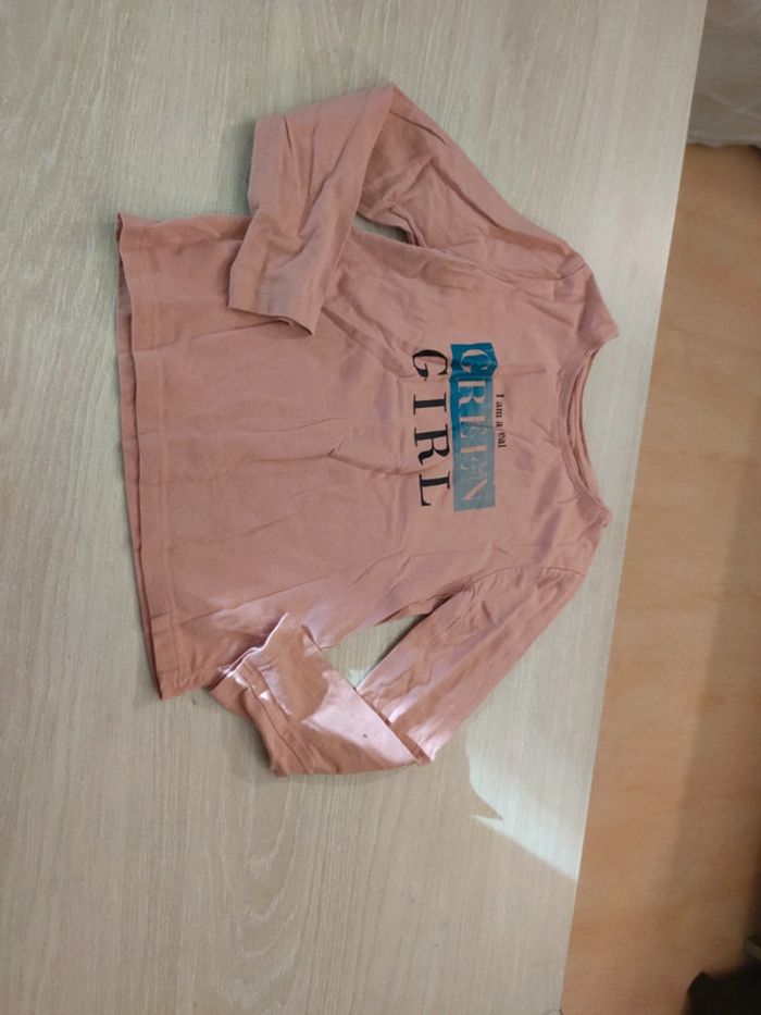 Tee shirt vieux rose green girl 6 ans