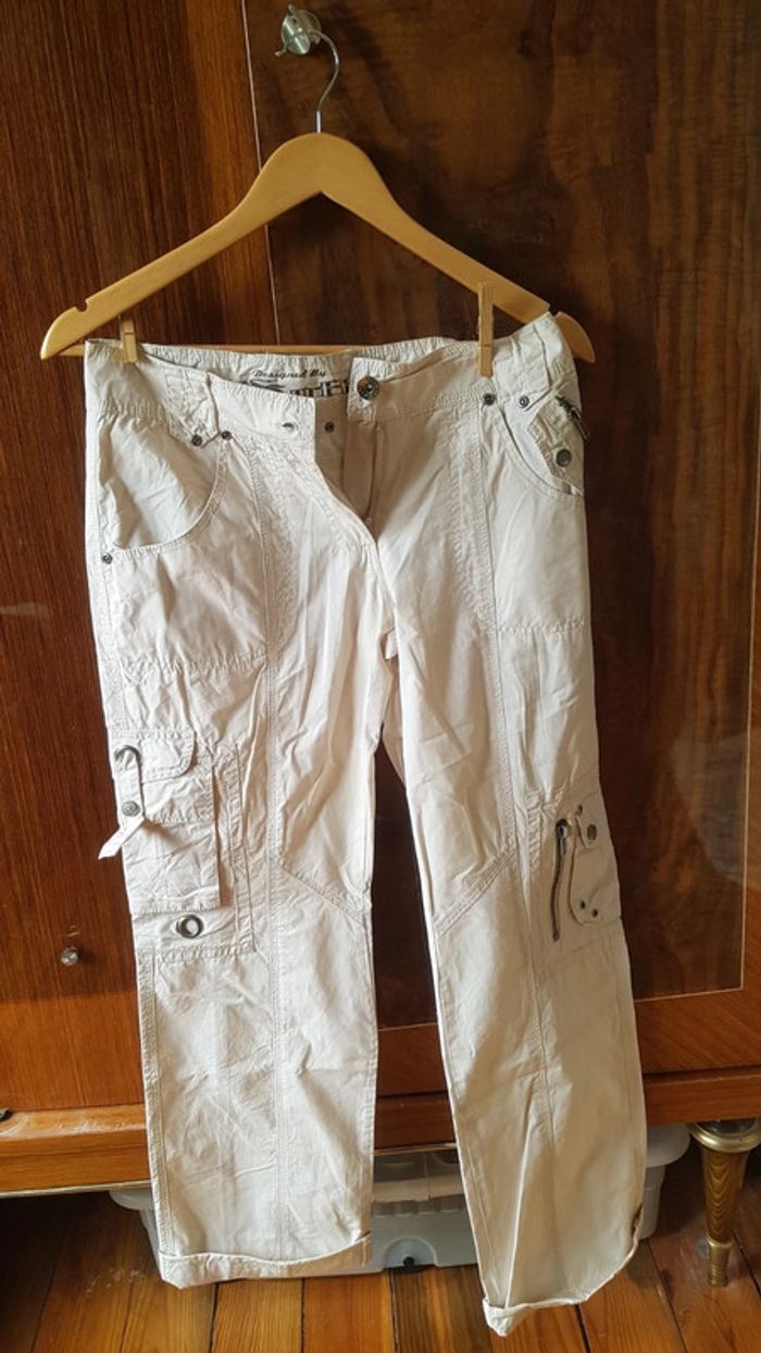 Ensemble veste et pantalon beige/crème - photo numéro 8