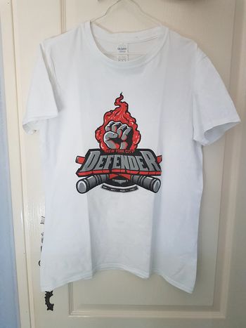 T-shirt blanc Defender Gildan M