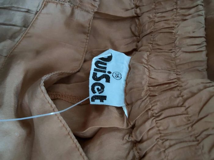 Jupe Vintage Ouiset - Beige Satiné, Charme Rétro Français ! - photo numéro 4