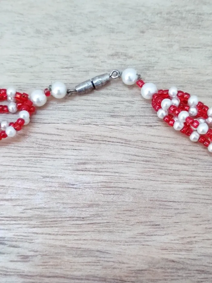 💋 collier perles de rocailles ancien - photo numéro 2