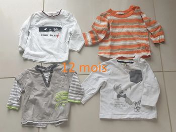 4 T- shirts Manche Longue 12 mois n°2