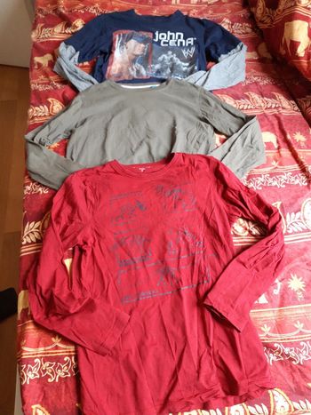 lot 3 tee-shirts manches longues 12 ans