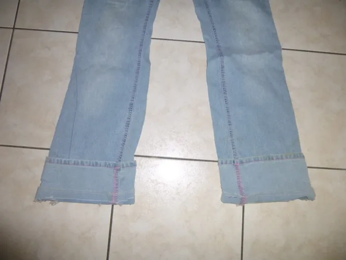 pantalon jean à revers bleu clair BASIC one taille 44 - photo numéro 3