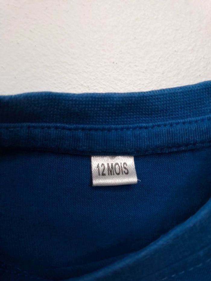T-shirt bleu 12 mois - photo numéro 3