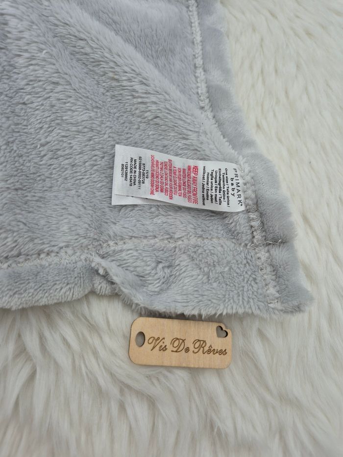 Doudou plat carre Zèbre Gris Nuage Primark - photo numéro 6