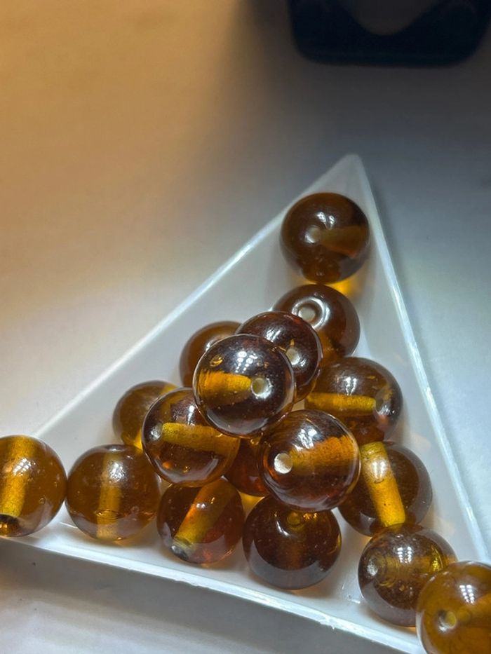 A363, fin de stock, 17 perles indiennes 11-12mm ambre - photo numéro 4