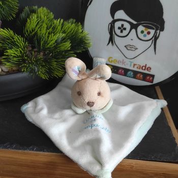 Doudou Et Compagnie Lapin Blanc Vert Bleu Rayure Mini Acidulé #geektradedoudou